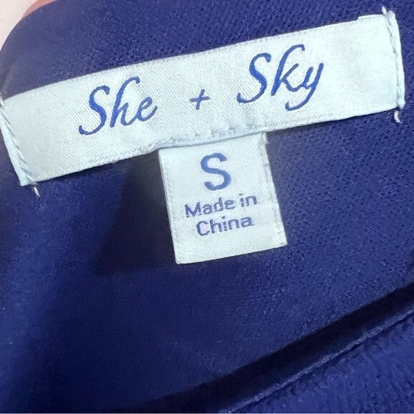 She & Sky royal blue subtle cutout shift dress size small - Picture 7 of 7